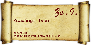 Zsadányi Iván névjegykártya